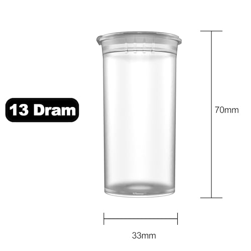 13 Dram CR Plastic Packaging Pop Top Containers - Child Resistant Travel Holder Vial Bottles - 315 qty (Clear) - color: Clear