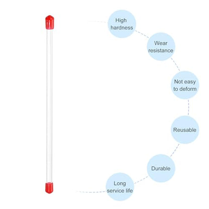 PATIKIL Clear Rigid Tube Round Plastic Tubing with Red Rubber Caps Polycarbonate Water Pipe, 305mm/ 12 Inch Length, 5mmx6mm/0.2"x0.23", 2 Set - color: Red,Clear, size: 0.2"x0.23"