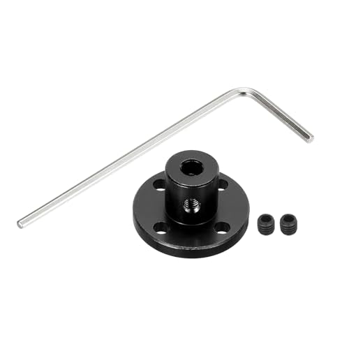 MECCANIXITY 4pcs 4mm Bore Rigid Black Flange Coupling Connector Aluminum Motor Bearing Shaft Mounting Hub with Wrench for DIY RC Model Motors - color: Black, size: 4mm