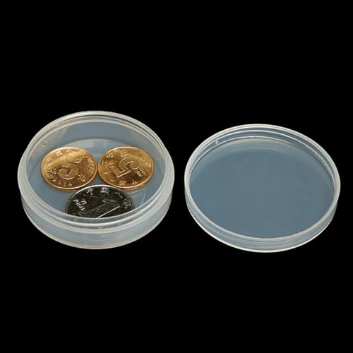 12 Pieces Mini Plastic Round Containers (0.5 oz) 2.17 x H0.71 Inch, Plastic Round Storage Jars for Collecting Small Items, Beads, Jewelry, Game Pieces, Crafts - size: 15 ml (2.17" x 0.71")