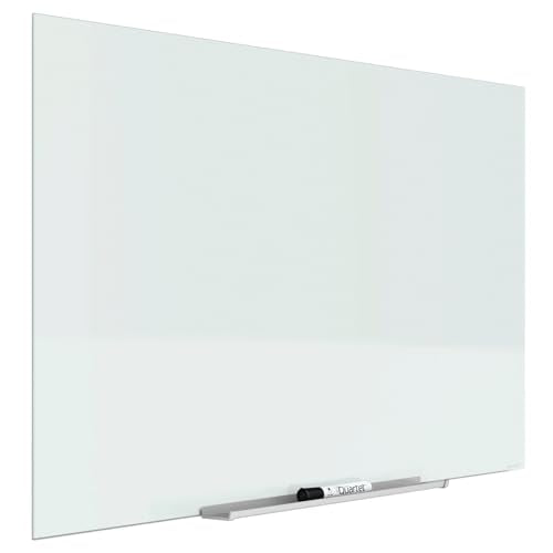 Quartet Dry Erase Board, 39" x 22" Glass Magnetic Whiteboard, Wide Format, Horizontal White Board, InvisaMount, White (G3922IMW) - size: 39"W x 22"H