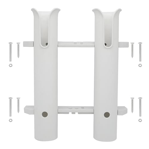 Wall Mounted Fishing Rod Holders Tubes Links Fishing Rod Holder Rack Rests (2-Pole-White) - color: 2-pole-white