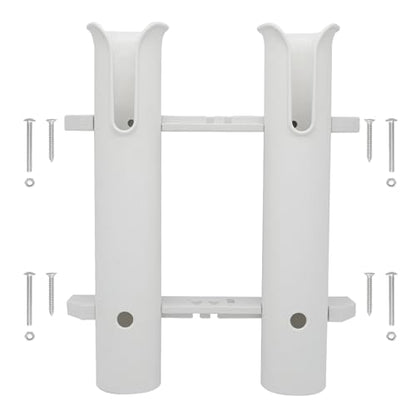 Wall Mounted Fishing Rod Holders Tubes Links Fishing Rod Holder Rack Rests (2-Pole-White) - color: 2-pole-white
