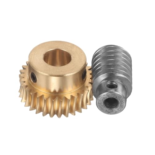 uxcell Worm Gear Set 30T 1 Module 30:1 Reduction Rate, 12mm/6mm Bore - size: 12mm/6mm Bore (1Mod 30T)