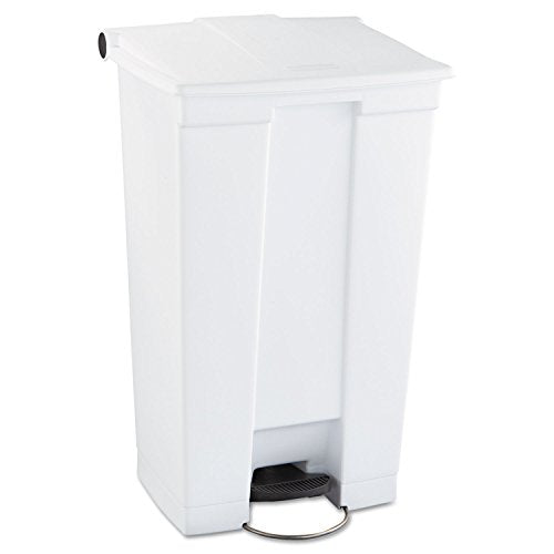 Rubbermaid Commercial Products Step-On Trash Can with Lid, 23-Gallon, White, Hands-Free Sanitary Use Garbage Can for Medical Waste in Hospitals/Lab/Emergency/Patient Rooms - color: White, size: 23 gallon