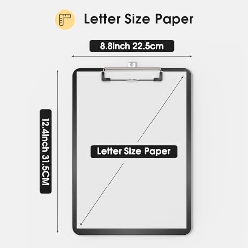 Plastic Clipboards, Black 8.5x11 Clip Board - color: Black