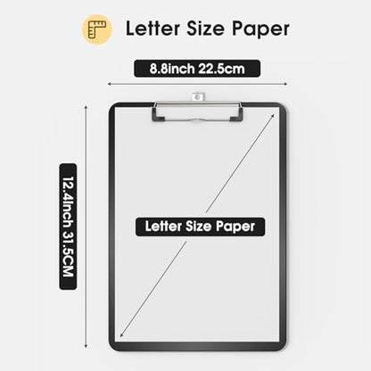 Plastic Clipboards, Black 8.5x11 Clip Board - color: Black