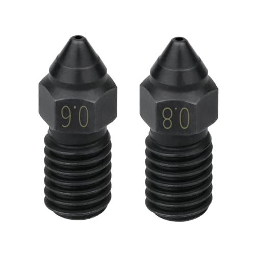 2pcs Ender 3 V3 SE Hardened Steel Nozzles Spider Hotend High Speed Nozzle High Temperature Compatible with Creality Ender 7 / Ender 5 S1 3D Printer Accessories Replament (0.6mm, 0.8mm) - size: 0.6mm 0.8mm