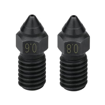 2pcs Ender 3 V3 SE Hardened Steel Nozzles Spider Hotend High Speed Nozzle High Temperature Compatible with Creality Ender 7 / Ender 5 S1 3D Printer Accessories Replament (0.6mm, 0.8mm) - size: 0.6mm 0.8mm