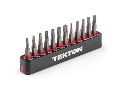 TEKTON 4 mm Tamper Star and Triangle Bit Set with Rail, 12-Piece | DZZ92002 - style: 12-pc. Tamper Star/Triangle Bit Set