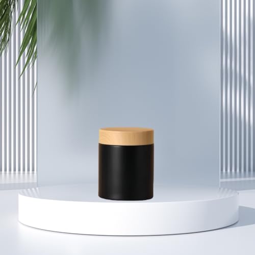 100g Glass Jars Cosmetic Container Jars,Refillable Empty Containers - color: Black