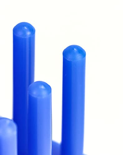 QWORK Test Tube Rack, Plastic Spike Drying Rack Holds, 2 Pack, 66-Position, for 12-16 mm Tubes, Blue - color: 2 Pack