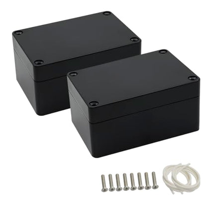 LeMotech Junction Box IP65 Waterproof Project Box Dustproof ABS Plastic Electrical Boxes Universal Enclosure for Electronic Black 3.93x 2.68x 1.97 inch (100 x 68 x 50 mm)(Pack of 2) - color: Black (2 packs), size: 3.9" x 2.6" x 1.9"