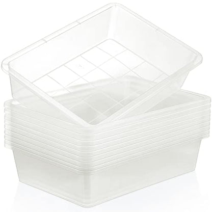 Sintuff 24 Pcs Classroom Paper Tray, Stackable Letter Size Bin, Clear - color: Clear