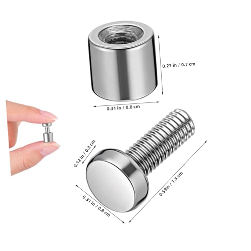 Standoff Screw Metal Wall Fixings 12 Sets Sign Mounting Screws with Caps for Acrylic Frames Photo Frames Store Signs and Advertising Boards 0.59 X 0.31 in Office Retail Display