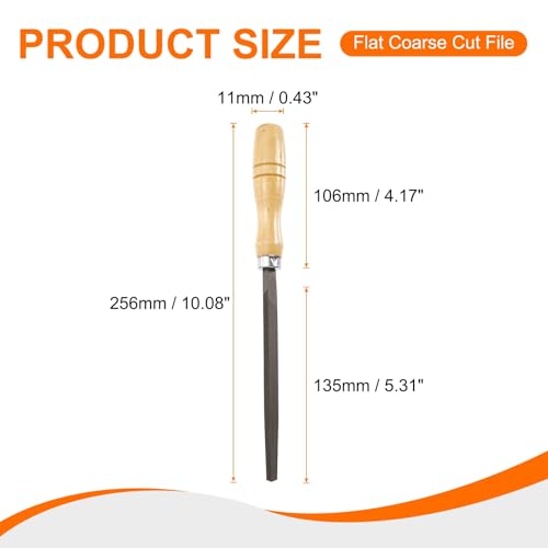 HARFINGTON Triangle Coarse Teeth Cut File 6" Double Cut Teeth High Carbon Steel Hand Rasp File Wood Handle for Metal Wood Deburring Removing - size: 6", style: Coarse