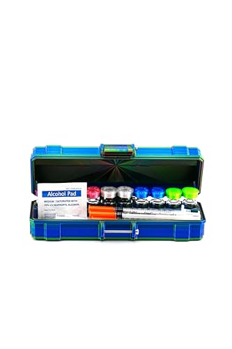 10-Slot 3 ml Vial Case with Extra Storage | Organizer for GLP-1, Peptides, Research - color: Black