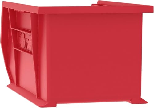 Akro-Mils 30240 AkroBins Plastic Hanging Stackable Storage Organizer Bin, 15-Inch x 8-Inch x 7-Inch, Red, 12-Pack - color: Red
