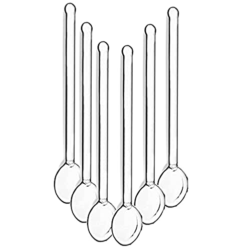 Demitasse Espresso Spoons, Mini Coffee Spoon, 4.33 Inches Glass Small Spoons for Tea, Stirring Rod Mixing Spoon, Set of 6 (clear 2) - color: clear 2