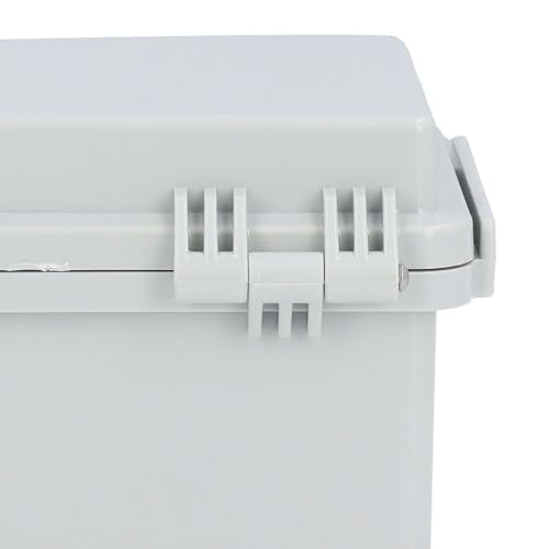 Outdoor Electrical Box, Heavy Duty ABS Plastic IP67 Enclosure with Stainless Steel Hinge for Smart Home Irrigation Control and Marine Use