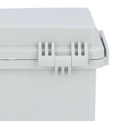 Outdoor Electrical Box, Heavy Duty ABS Plastic IP67 Enclosure with Stainless Steel Hinge for Smart Home Irrigation Control and Marine Use