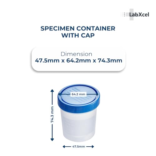 Polypropylene Clear Specimen Containers with Screw Cap – 4.5oz (120mL) Sample Collection Cups for Urine, Stool & Semen Testing – Sterile, Leak-Resistant, Individually Bagged – 10 Pack