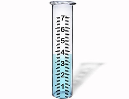 BIUWING 7" Capacity Glass rain Gauge Replacement Tube for Outdoors Yard Garden with Lip, Best Rated, Easy to Read (1 pcs) - color: Glass Rain Gauge Tube