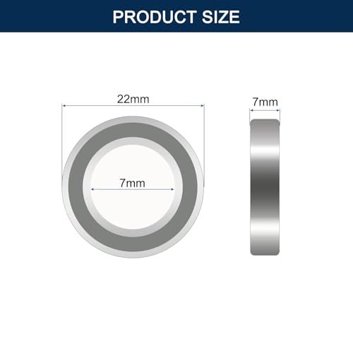 627ZZ Deep Groove Ball Bearings, ID 7mm x OD 22mm x Width 7mm Miniature Bearings, Double Metal Shielded Ball Bearing Chrome Steel Z2 Lever 20pcs - size: 627ZZ 7x22x7mm