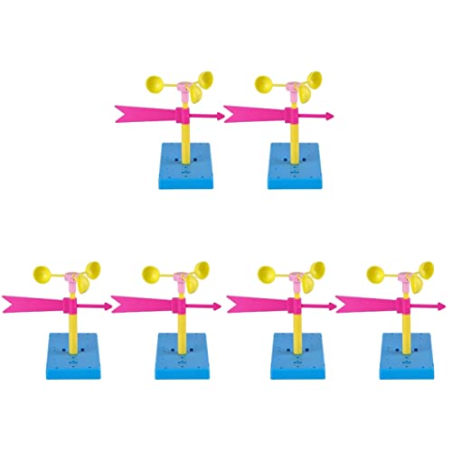 TOYANDONA 6 Sets Wind Vane Educational Toys for Kids Brain Toy Powder Anemometer Classroom Tools Weather Vane Developmental Toys Instruments Squiz Toys Manual Material Package Plastic Child
