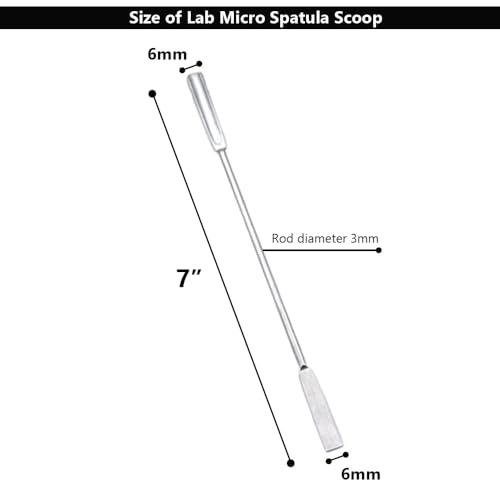 7" Double Ended Lab Micro Spatula Scoop - Half Rounded Flat End Spoon Laboratory Mixing Sampler for Measuring, Applying, 3 PCS