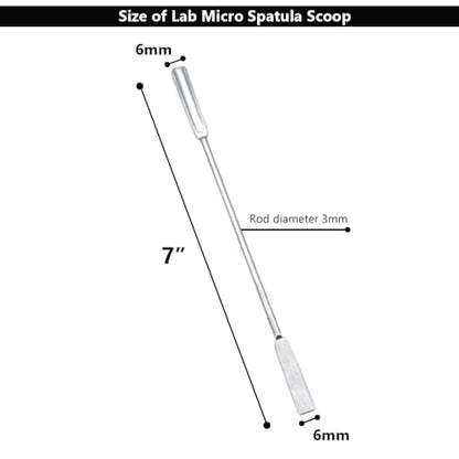 7" Double Ended Lab Micro Spatula Scoop - Half Rounded Flat End Spoon Laboratory Mixing Sampler for Measuring, Applying, 3 PCS