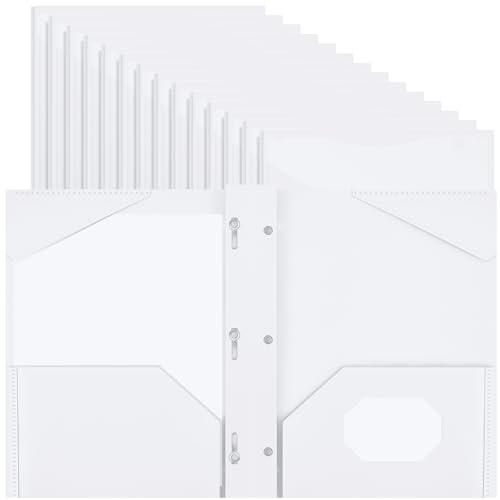 Henoyso 36 Pcs Plastic Folder with Clear Front Pocket, White - color: White