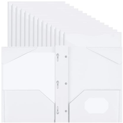 Henoyso 36 Pcs Plastic Folder with Clear Front Pocket, White - color: White