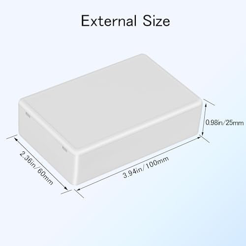 Project Box 8 Pieces Electrical Box Small Junction Box ABS Plastic Enclosure Power Electronic Case White 3.94" x 2.36" x 0.98"(100 x 60 x 25mm) - color: White, size: 3.94" x 2.36" x 0.98"