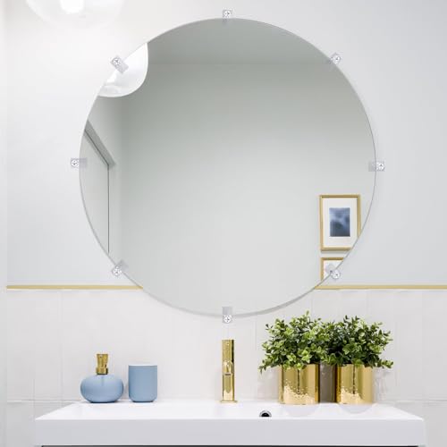 Mirror Holder Clips Clear Plastic Mirror Holders Mirror Mounting Clips Mirror Hanging Hardware Clips for Wall Frameless Heavy Duty Mirror Mirrors Retainer Clips Screws Kit (Classic Style B) - style: Classic Style B
