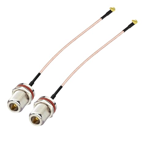 Superbat MMCX Male Right Angle to N Female 6inch RG316 Coaxial Cable 2Pcs - color: n to mmcx