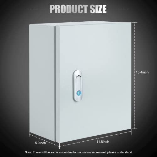 Steel Electrical Junction Box, Indoor&Outdoor Electrical Enclosure Box, Wall Mounted Waterproof&Dustproof Metal Box, Universal Electric Equipment Enclosure Box with Safety Locks and Mounting Plates - size: 16"×12"×6"