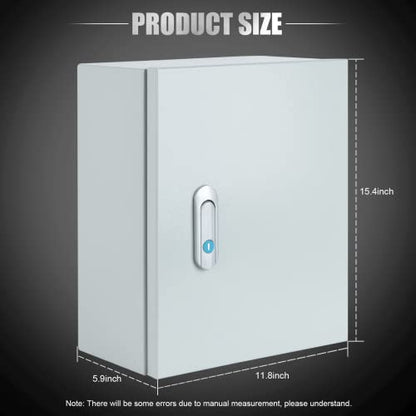 Steel Electrical Junction Box, Indoor&Outdoor Electrical Enclosure Box, Wall Mounted Waterproof&Dustproof Metal Box, Universal Electric Equipment Enclosure Box with Safety Locks and Mounting Plates - size: 16"×12"×6"