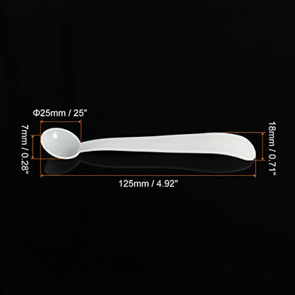 MECCANIXITY Micro Spoons 2 Gram Measuring Scoop Plastic Round Bottom Mini Spoon for Home Kitchen Powder Measurement Baking 50Pcs