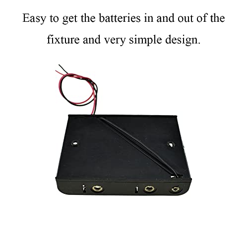 HAHIYO 7.5V 5AA Battery Holder Bundle Series with Wire Sturdy Clapm Flexible Springs Contact Build-in Harnesses Batteries Black Case Easy Install 3 Pieces for Wall Clocks Ham Radio Kids Toys - style: Without cover-5AA-3P
