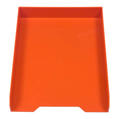 JAM PAPER Stackable Paper Trays - Orange - Desktop Document, Letter, & File Organizer Tray - 2/Pack - color: Orange, size: Pack of Two (2) Trays
