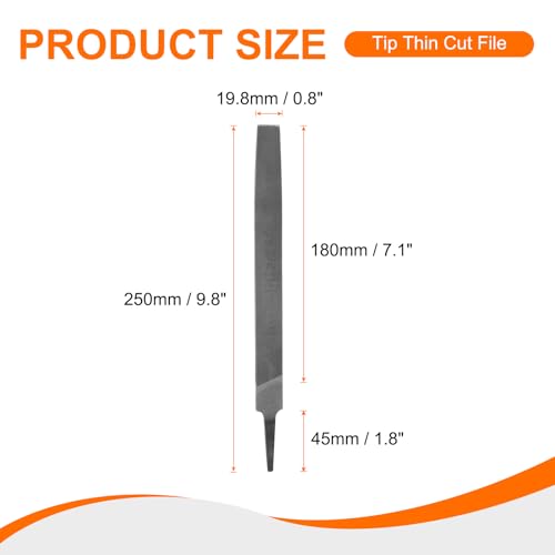 HARFINGTON Tip Thin Cut File High Carbon Steel Double Cut Teeth 8" - size: 8", style: Thin