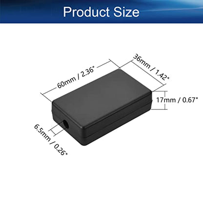 Heyiarbeit ABS Plastic Dustproof Junction Box Junction Project Box Enclosure Circuit Board Small Box 2.36"x1.42"x0.67"(LxWxH) for Electronic Projects Black 4pcs