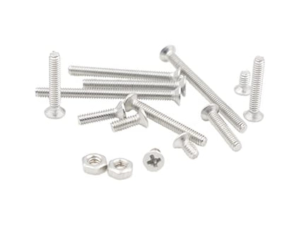 260PCS Metric M2 Stainless Steel Phillips Flat Head Machine Screws Hex Nuts Assortment Kit - size: M2