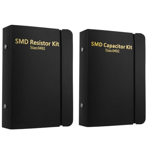SMD 0402 Resistors Kit Bundle with 0402 Capacitors Assortment Folder- Sample Book Kit for Electronic Components.
