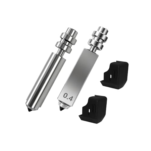 2Pcs 0.4MM Nozzles for Kobra X Extruder Hotend with Silicone Socks, Quick Swap Integrated Hardened Steel Nozzle for Kobra X 3D Printer Accessories - size: 0.4mm