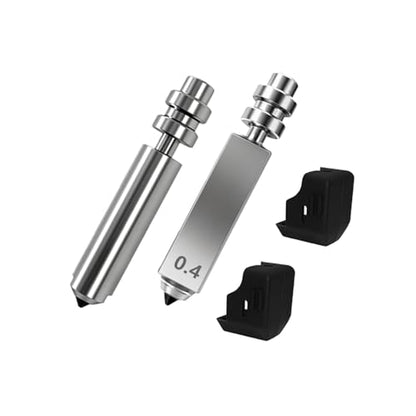 2Pcs 0.4MM Nozzles for Kobra X Extruder Hotend with Silicone Socks, Quick Swap Integrated Hardened Steel Nozzle for Kobra X 3D Printer Accessories - size: 0.4mm