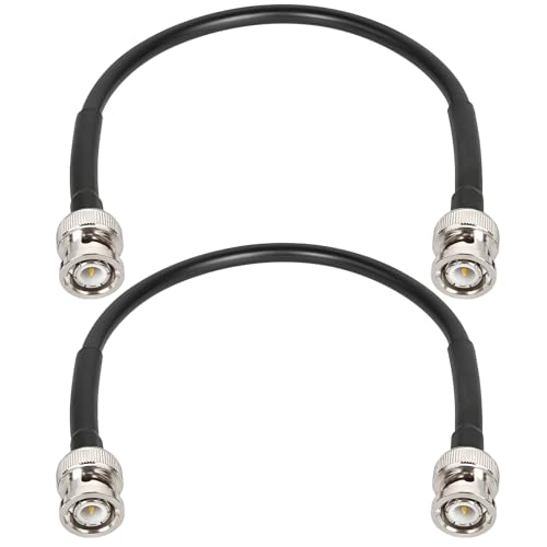 MOOKEERF RG8X BNC Male to BNC Male Coaxial Cable 1FT 2PCS 50 ohm Ultra Low Loss for Antenna, RF Radio, Modem, Oscilloscope, Spectrum, Analyzer, Signal Generator - size: 1FT