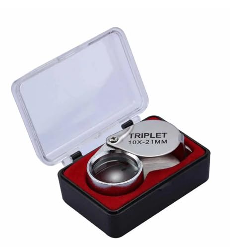 2 Pcs Jewelers Loupe Pocket Magnifier Glass Jewelry Loop Small Foldable Magnifier Eye Lens for Jewelers,Coins, Plants, Diamonds,Stamps,Antiques and More