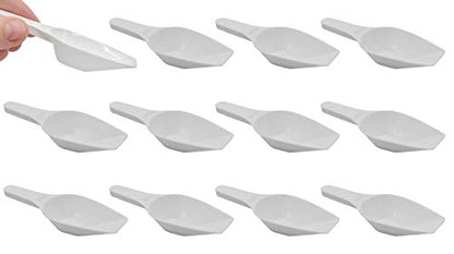 EISCO 12PK Scoops, 10ml (0.3oz) - Polypropylene Plastic - Flat Bottom - Excellent for Measuring & Weighing - Autoclavable